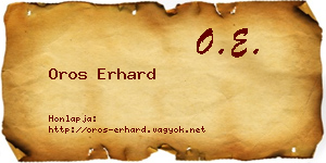 Oros Erhard névjegykártya